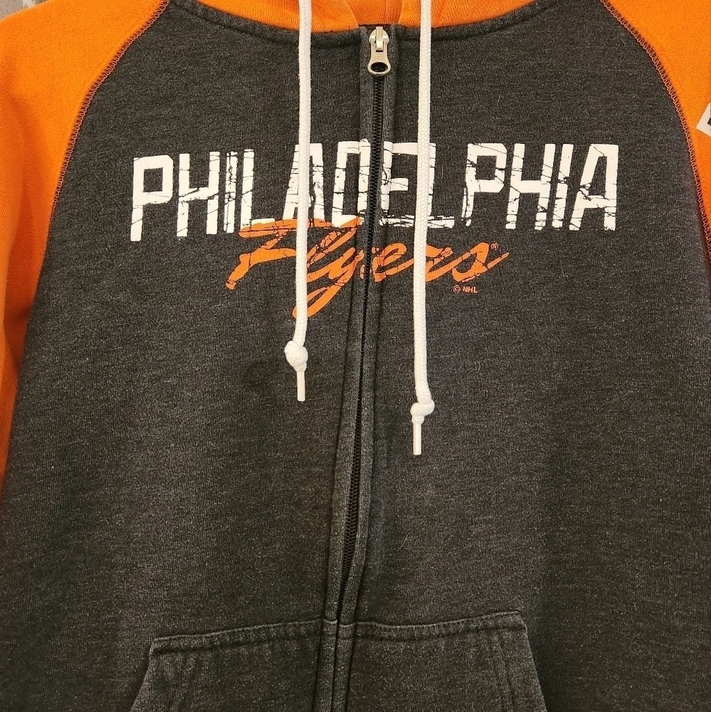 Philadelphia Flyers Hockey Zip Up Hooded Sweatshirt Size Medium